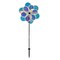 In the Breeze 2665 - 13.5 Inch Iridescent Double Flower Spinner - Outdoor Garden Décor